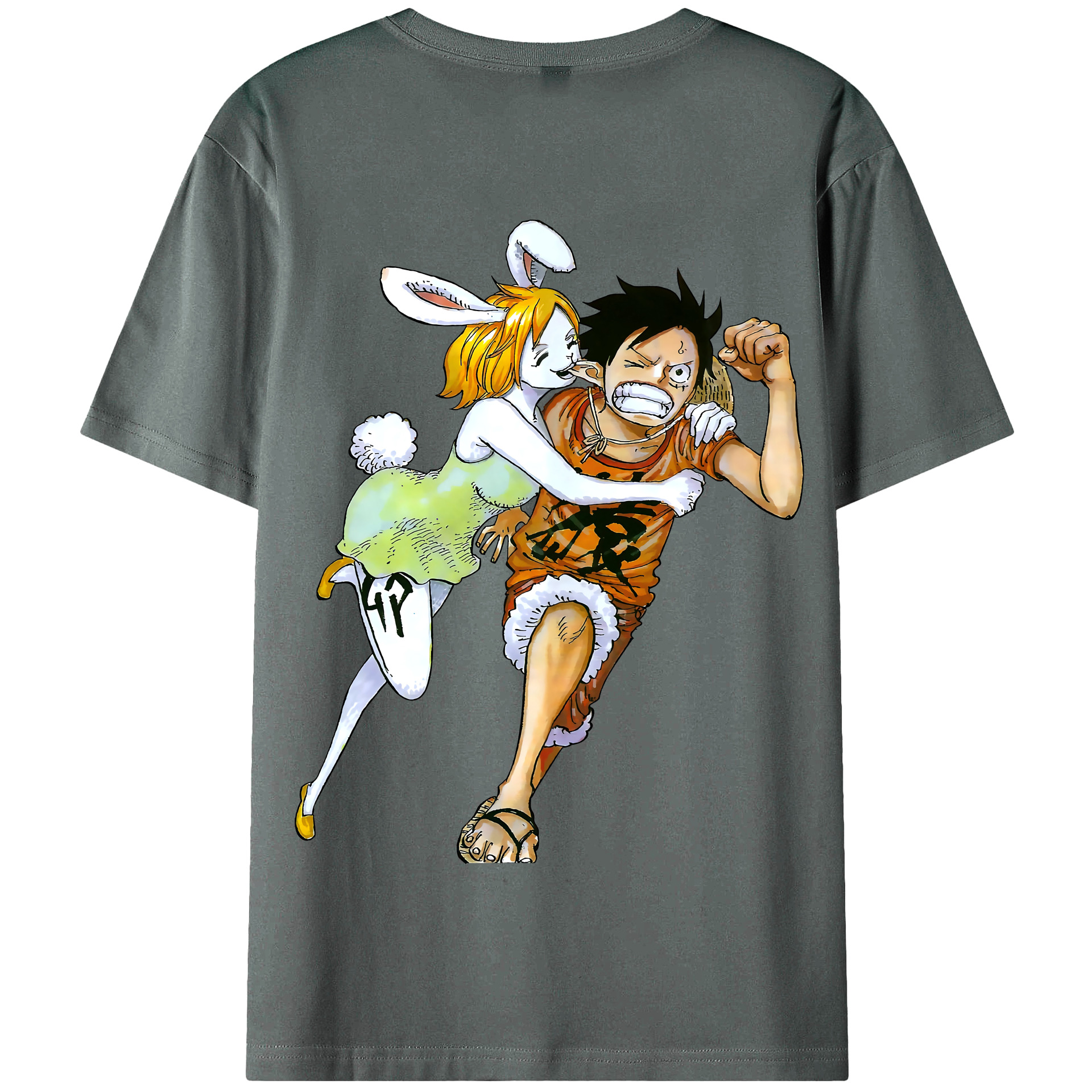 ワンピース モンキー・D・ルフィ ONE PIECE Monkey D. Luffy 綿100％半袖Tシャツ（背面プリント）